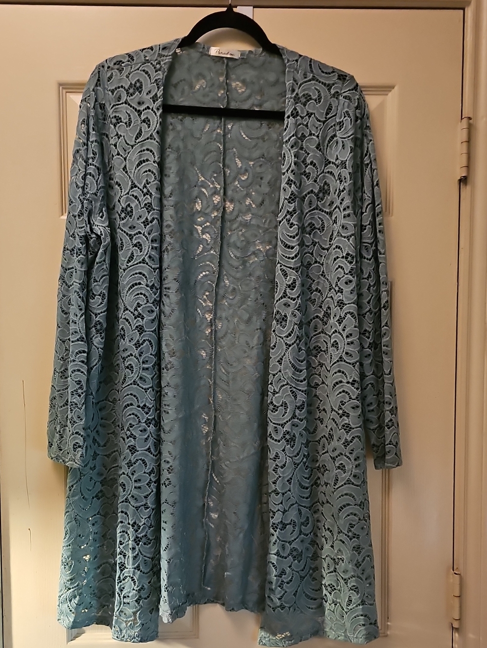 Paradox Blue Teal Crochet Lace Top